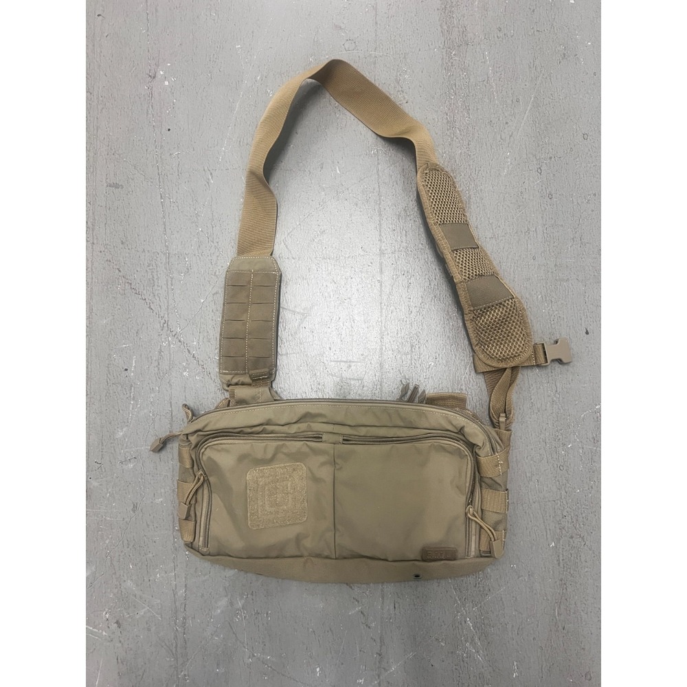 5.11 Tactical 4 Banger Bag Unisex Sandstone Zipper Adjustable Strap Military